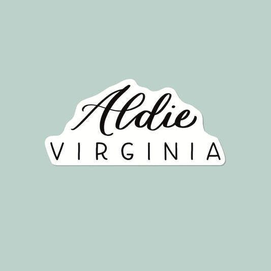 Aldie VA Hand Lettered Stickers | Virginia Sticker