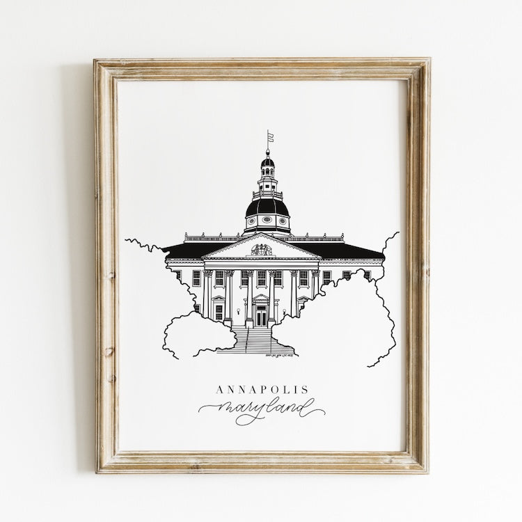 Annapolis Maryland Art Print 8x10 | Chesapeake Bay Gifts