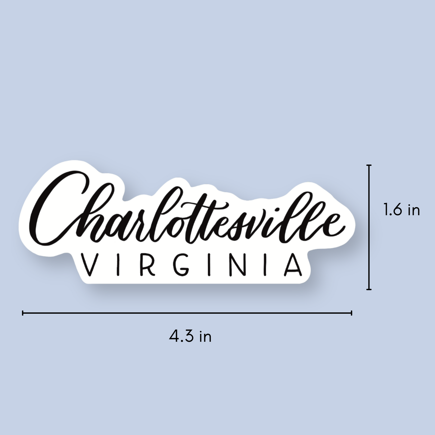 Charlottesville VA Hand Lettered Stickers | Virginia Sticker