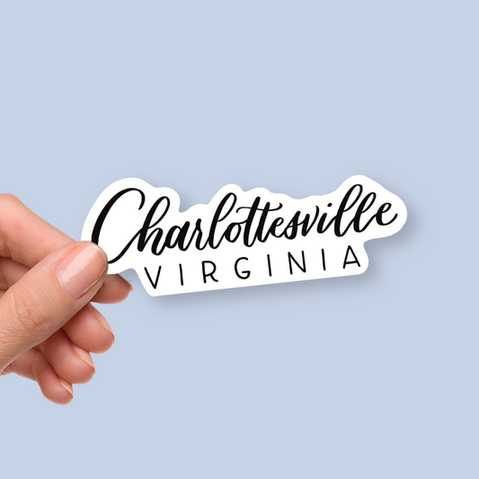 Charlottesville VA Hand Lettered Stickers | Virginia Sticker