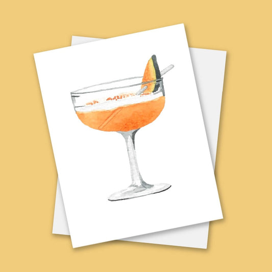 Fig Cocktail Greeting Cards Watercolor | Blank Inside Cards