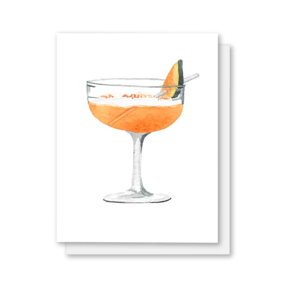 Fig Cocktail Greeting Cards Watercolor | Blank Inside Cards