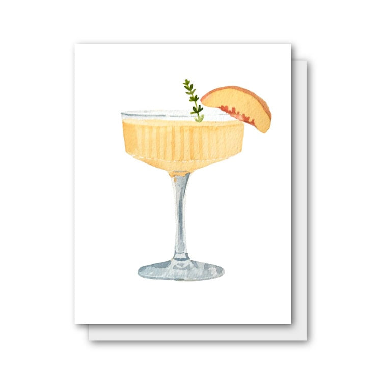 Peach Bellini Cocktail Greeting Cards Summer, All Occasion