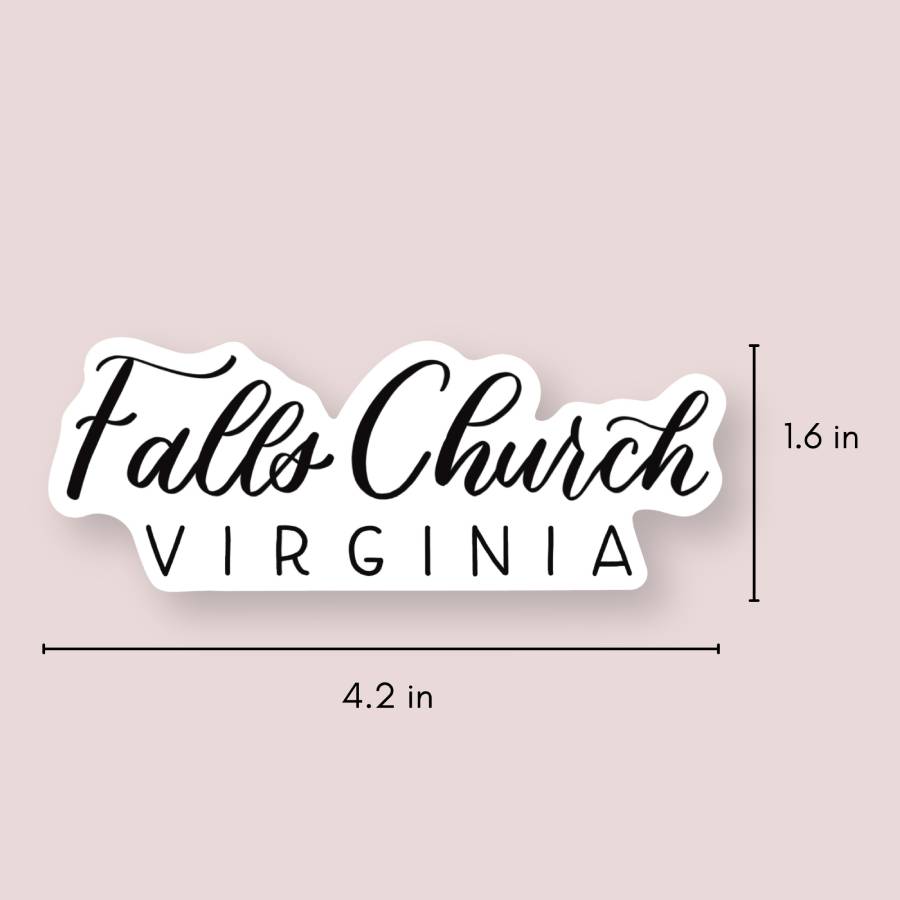 Falls Church VA Hand Lettered Stickers | Virginia Sticker