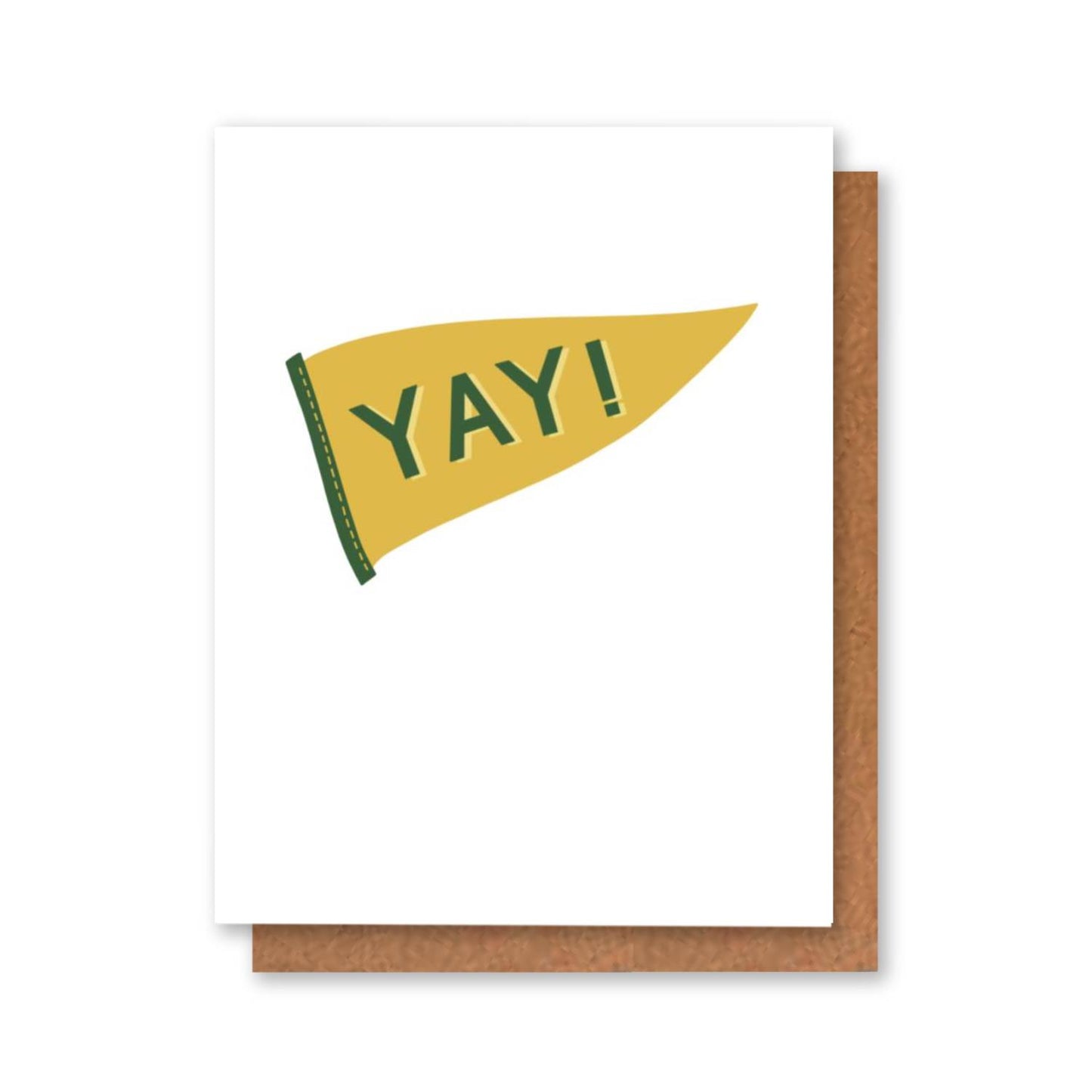 Green and Gold Pennant Graduation Cards for Him or for Her