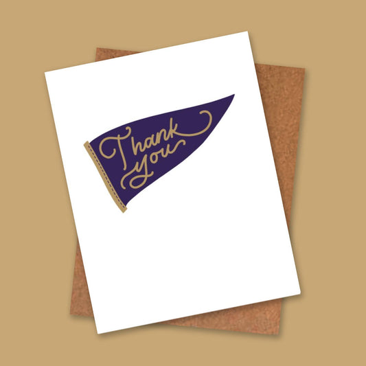 Purple and Gold Thank You Cards Graduation Box Set