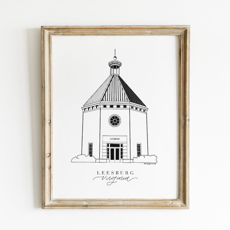Leesburg Virginia Town Hall Art Print | Loudoun County VA