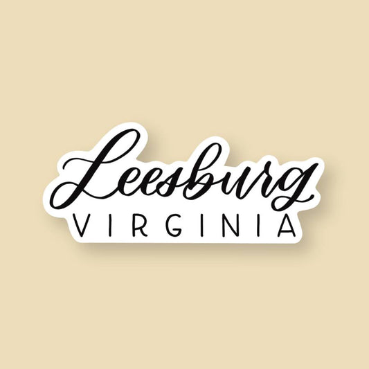 Leesburg VA Hand Lettered Stickers | Virginia Sticker
