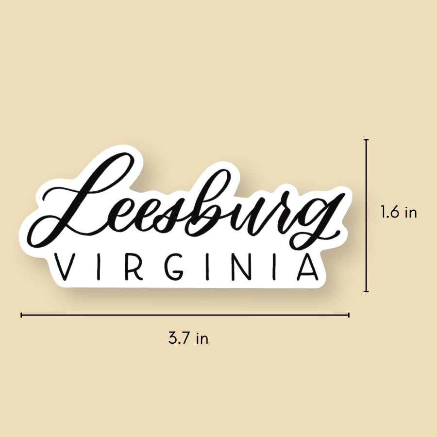 Leesburg VA Hand Lettered Stickers | Virginia Sticker