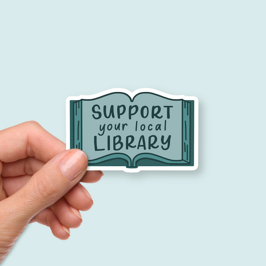 Support Your Local Library Stickers Teal | Reading Stickers