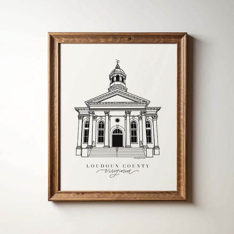 Loudoun County Virginia Courthouse Art Print | Northern VA