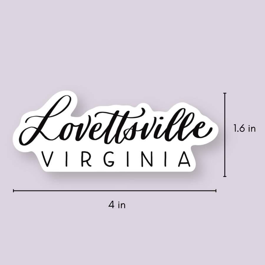 Lovettsville VA Hand Lettered Stickers | Virginia Sticker