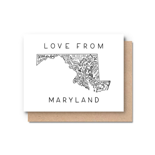 Maryland State Map Greeting Card Box Set of 8