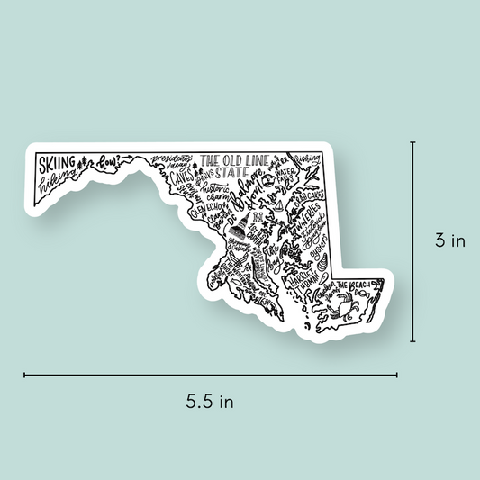 Maryland Magnet with Backer Card | MD State Map Magnet