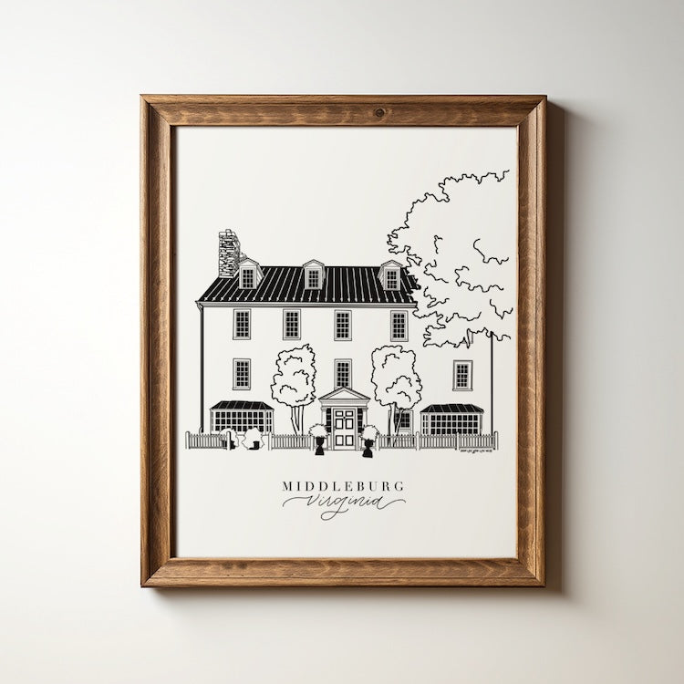 Middleburg Virginia Art Print 8x10 | Loudoun County VA