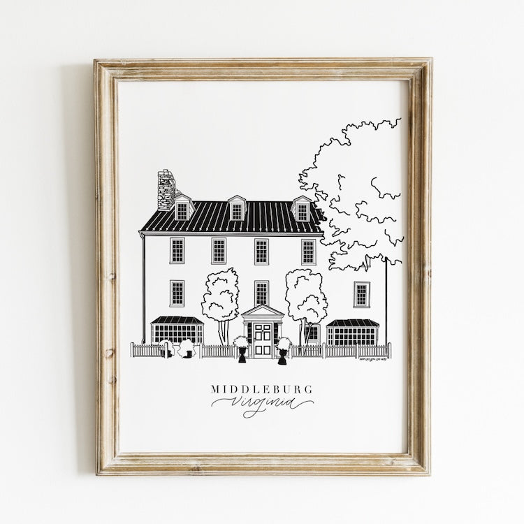 Middleburg Virginia Art Print 8x10 | Loudoun County VA