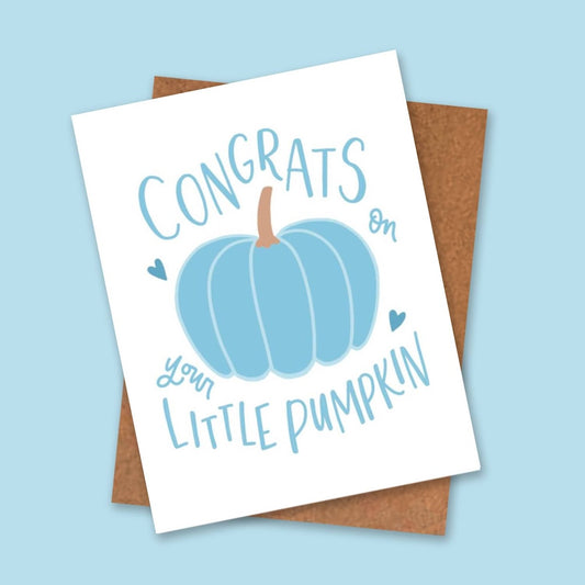 Little Pumpkin New Baby Cards for Boys | Fall Cards