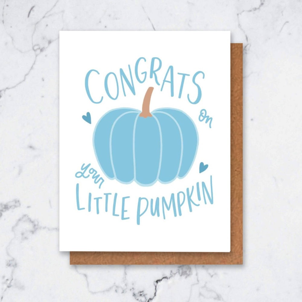 Little Pumpkin New Baby Cards for Boys | Fall Cards
