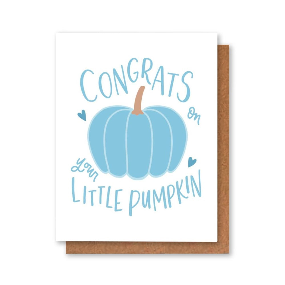 Little Pumpkin New Baby Cards for Boys | Fall Cards