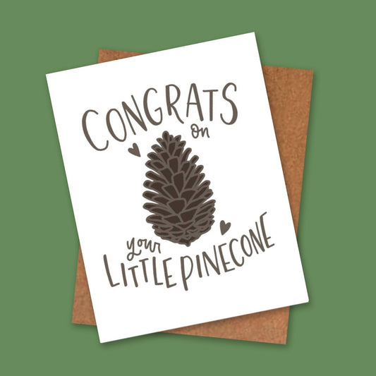 Little Pinecone New Baby Card | Winter Greeting Cards