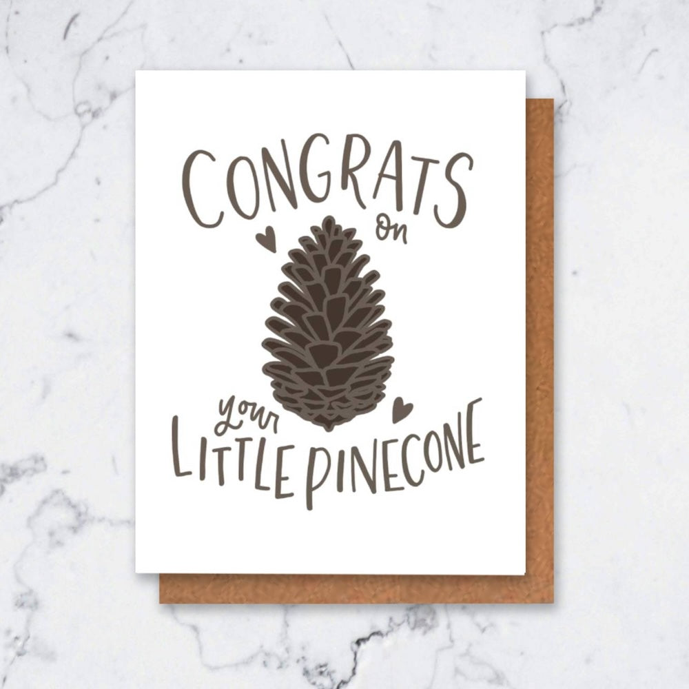 Little Pinecone New Baby Card | Winter Greeting Cards