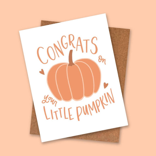 Little Pumpkin New Baby Card | Gender Neutral Baby Cards