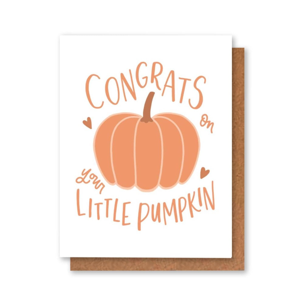 Little Pumpkin New Baby Card | Gender Neutral Baby Cards