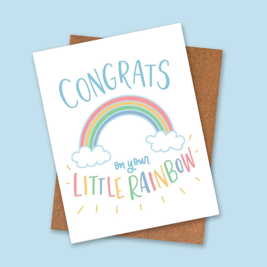 Little Rainbow New Baby Card | Rainbow Baby Card