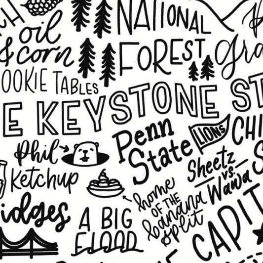 Pennsylvania Map Print 8x10 | PA State Map Art Print