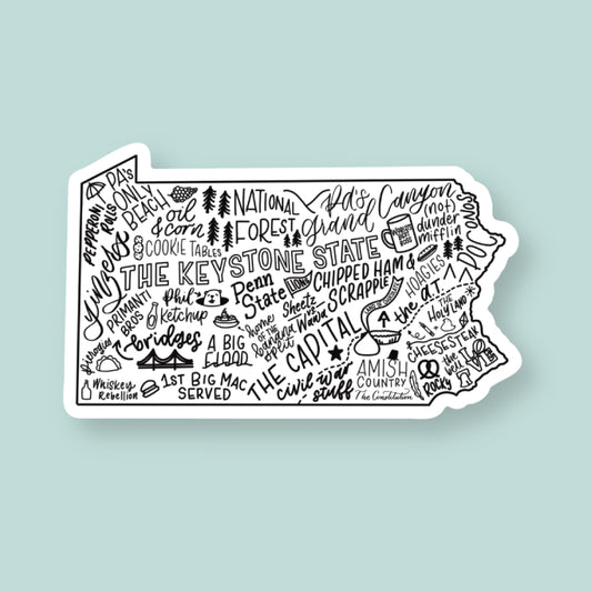Pennsylvania Magnet | Hand-Drawn State Map Magnet