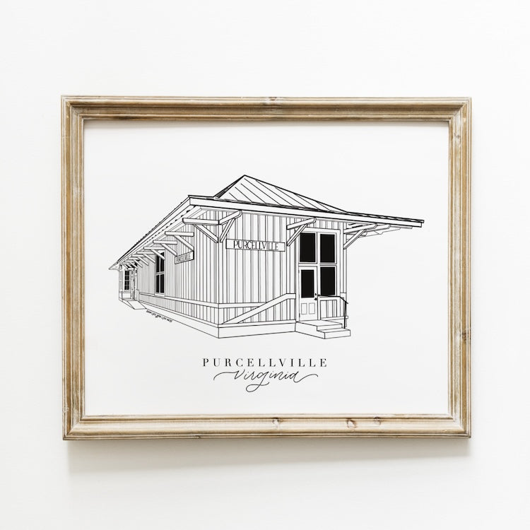 Purcellville Virginia Art Print 8x10 | Loudoun County VA