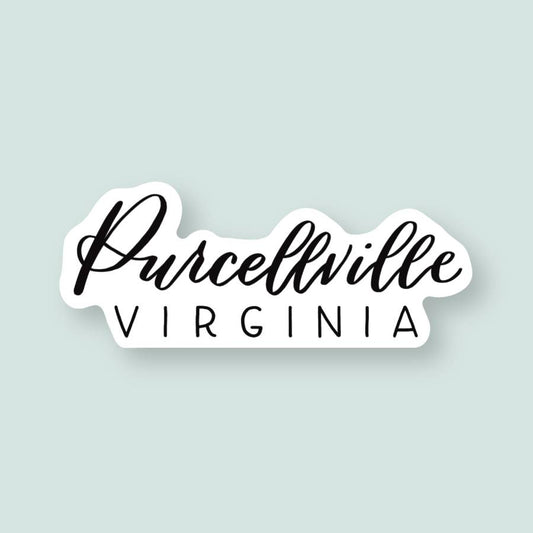Purcellville VA Hand Lettered Stickers | Virginia Sticker