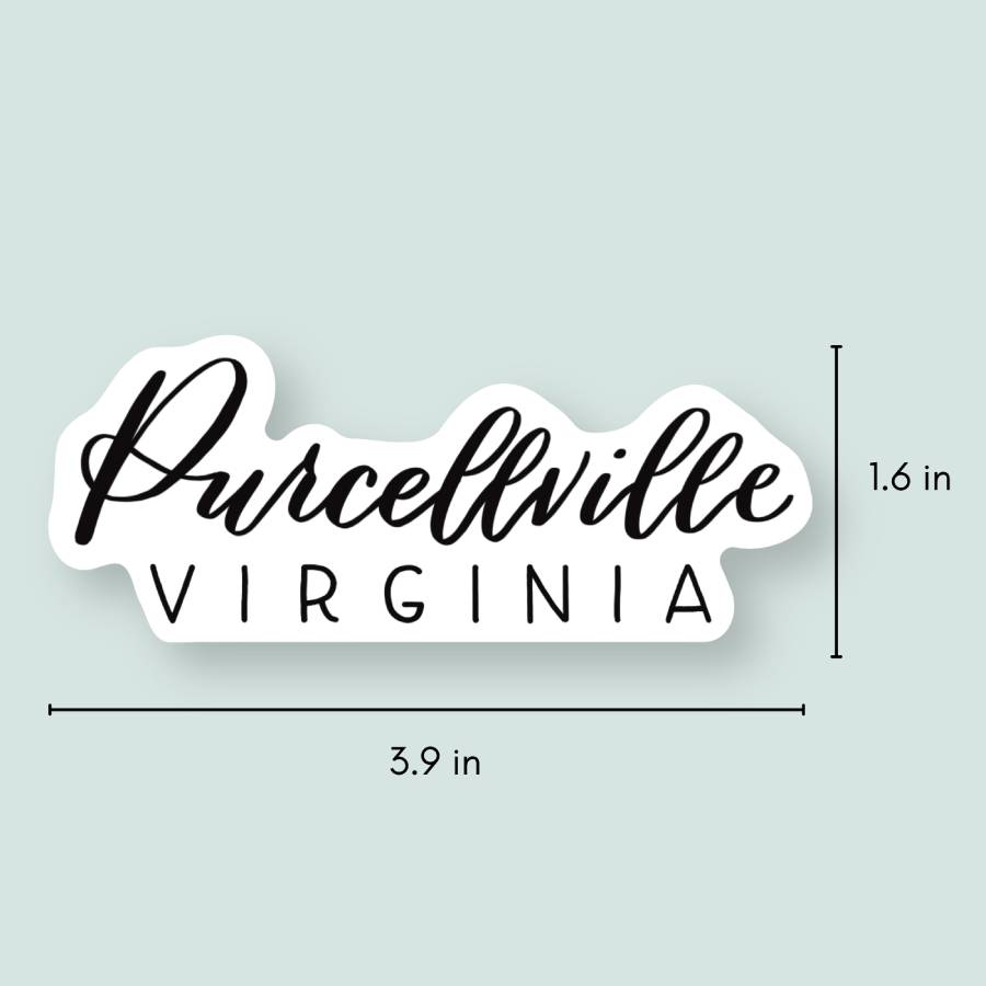 Purcellville VA Hand Lettered Stickers | Virginia Sticker