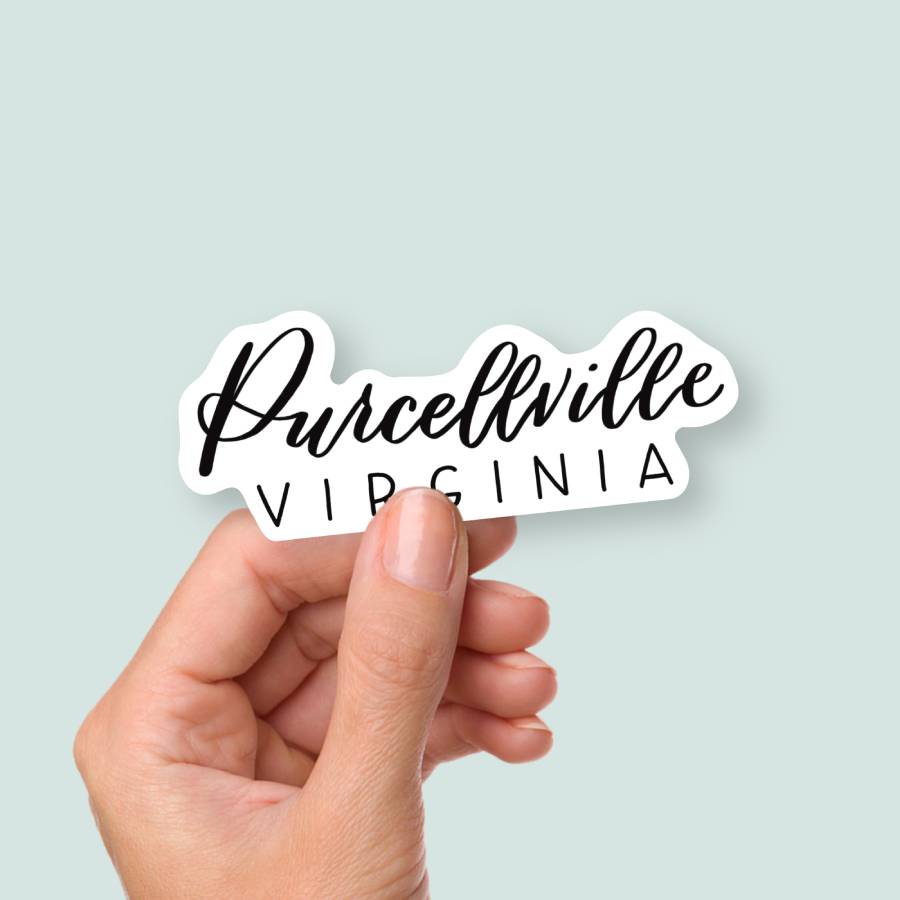 Purcellville VA Hand Lettered Stickers | Virginia Sticker