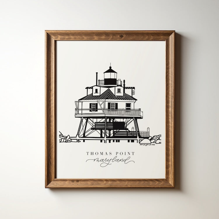 Thomas Point Maryland Art Print | Chesapeake Bay Lighthouse