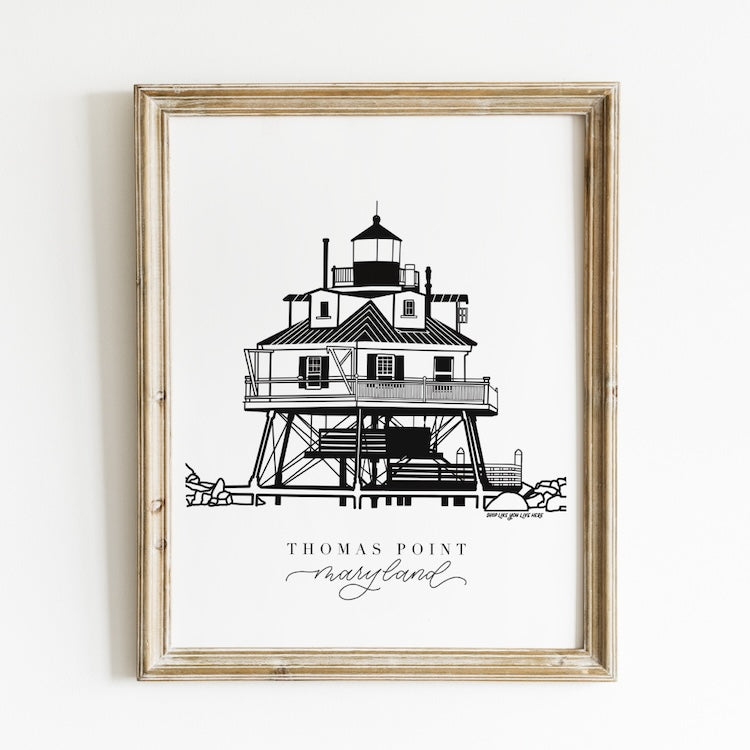 Thomas Point Maryland Art Print | Chesapeake Bay Lighthouse
