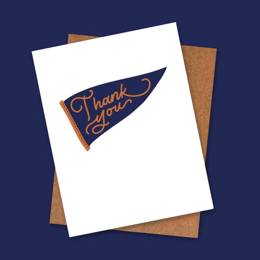Navy and Orange Thank You Cards Graduation Box Set