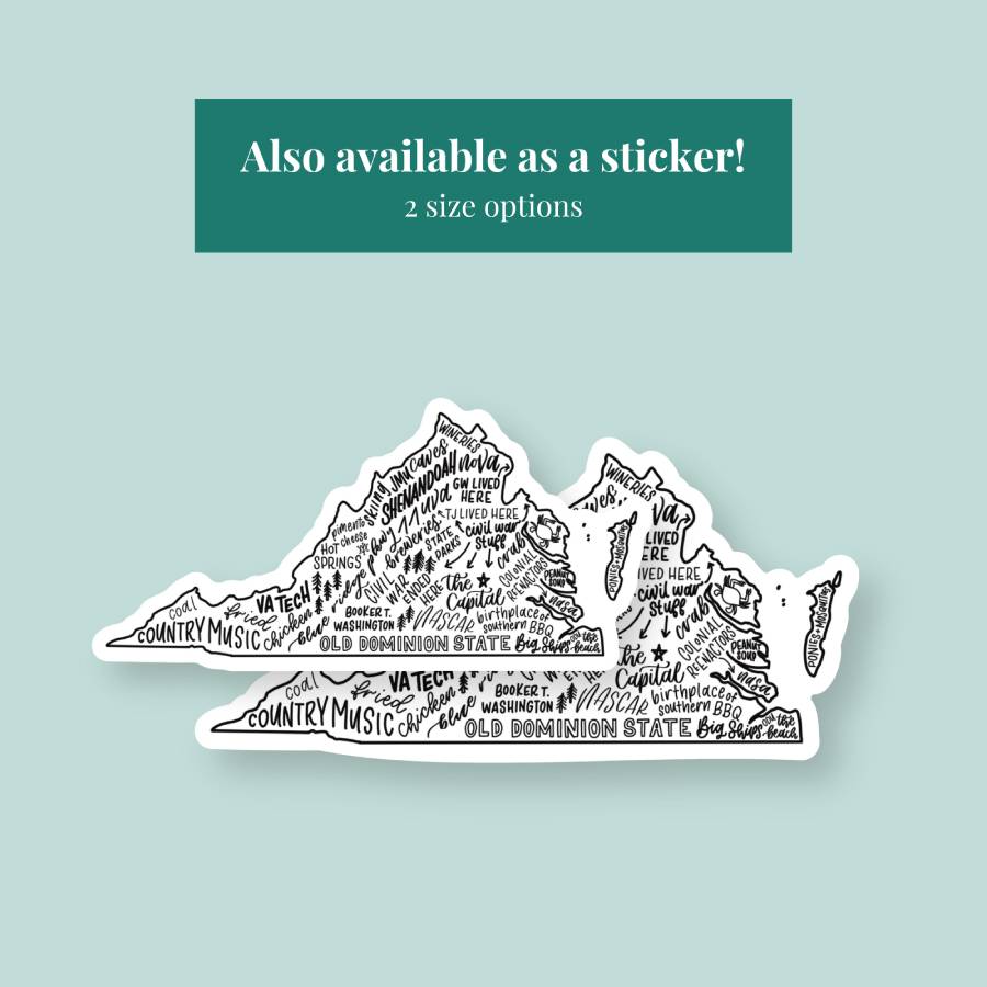 Virginia Magnets with Backer Card | State Map Magnet