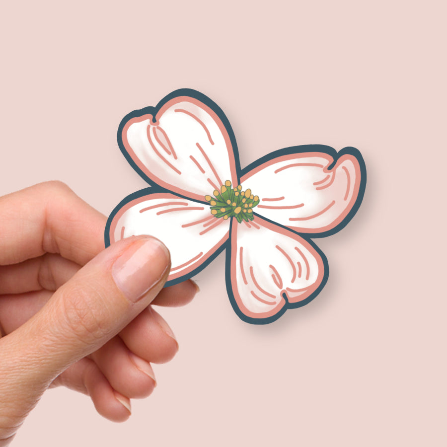 Dogwood Flower Sticker | Virginia State Flowers, NC Stickers