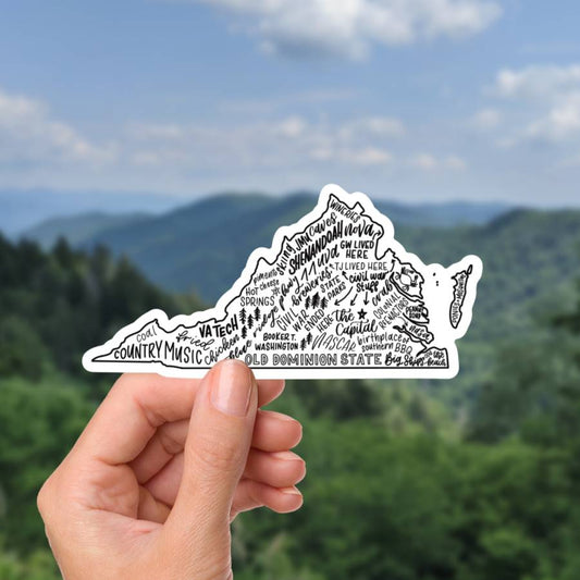 Virginia Sticker 6 inch | Virginia State Map Vinyl Sticker