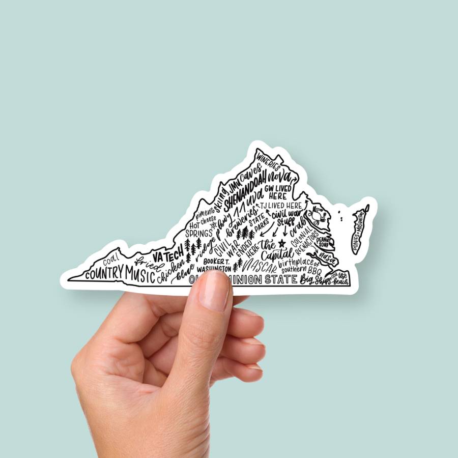 Virginia Magnets with Backer Card | State Map Magnet