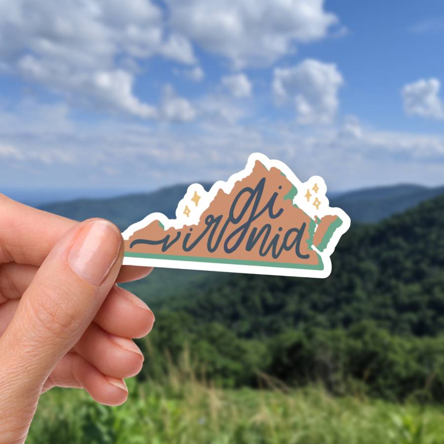 Small Virginia Sticker Retro | Virginia State Stickers