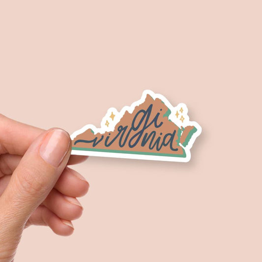Small Virginia Sticker Retro | Virginia State Stickers