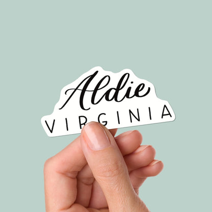 Aldie VA Hand Lettered Stickers | Virginia Sticker