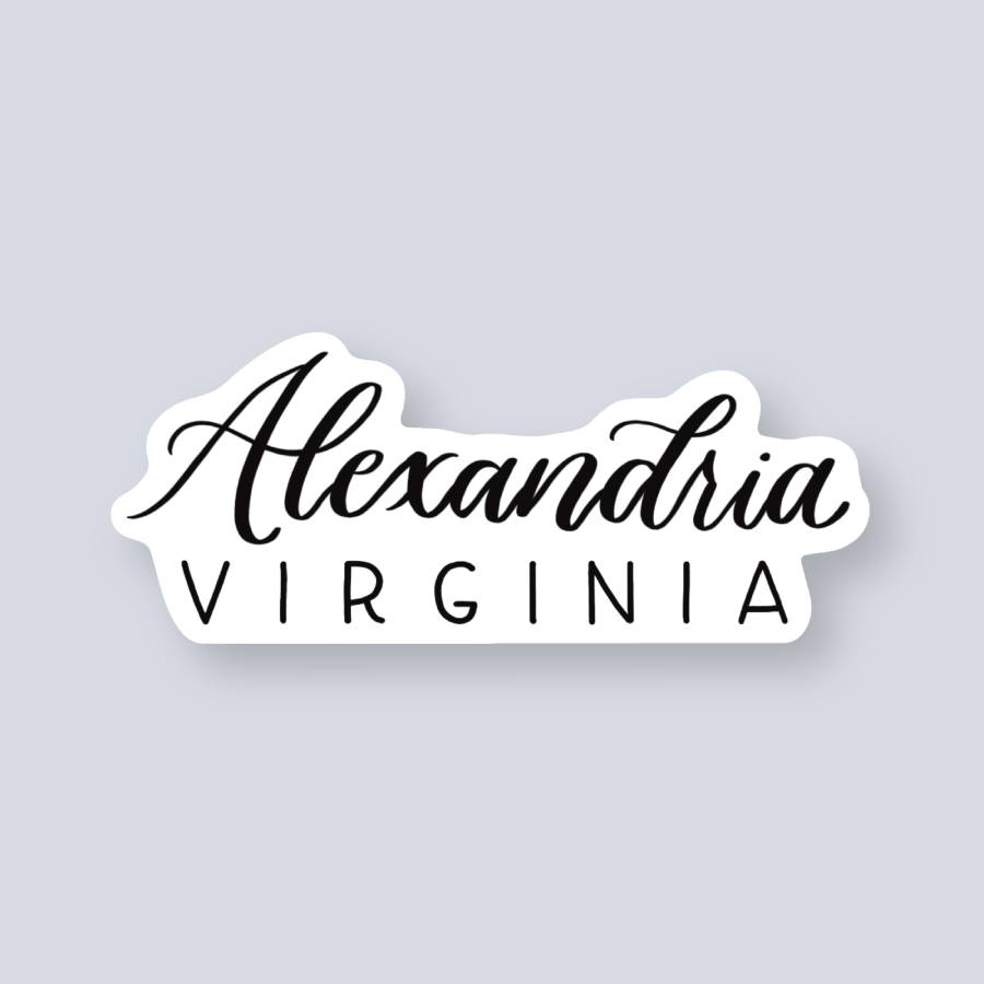 Alexandria VA Hand Lettered Stickers | Virginia Sticker