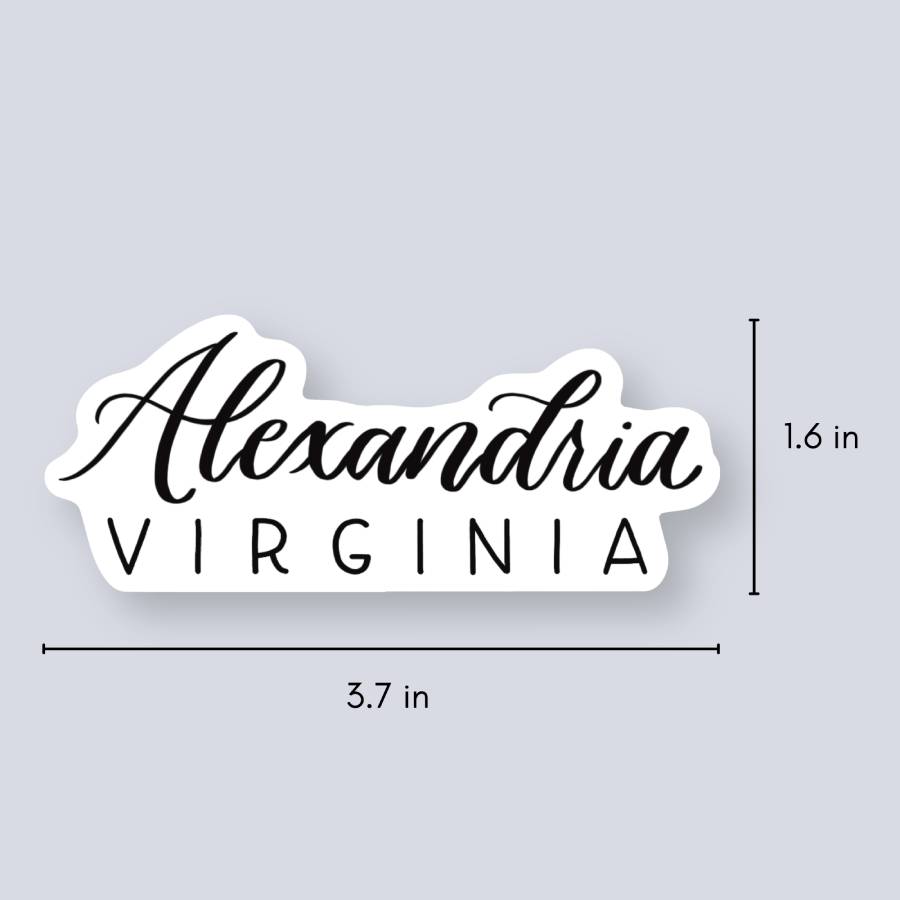 Alexandria VA Hand Lettered Stickers | Virginia Sticker