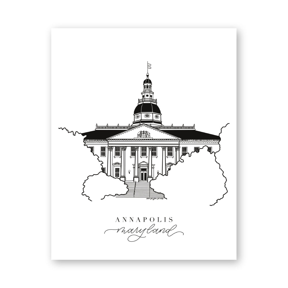 Annapolis Maryland Art Print 8x10 | Chesapeake Bay Gifts