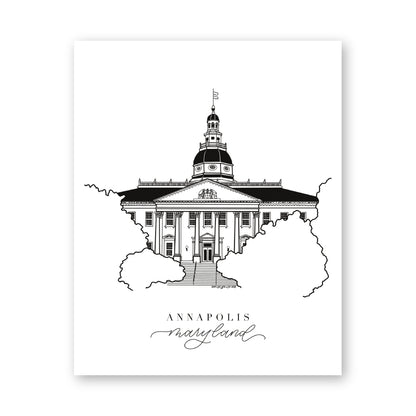 Annapolis Maryland Art Print 8x10 | Chesapeake Bay Gifts