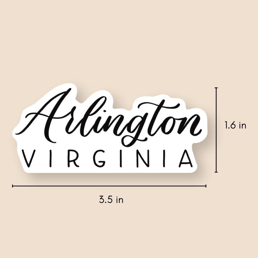 Arlington VA Hand Lettered Stickers | Virginia Sticker