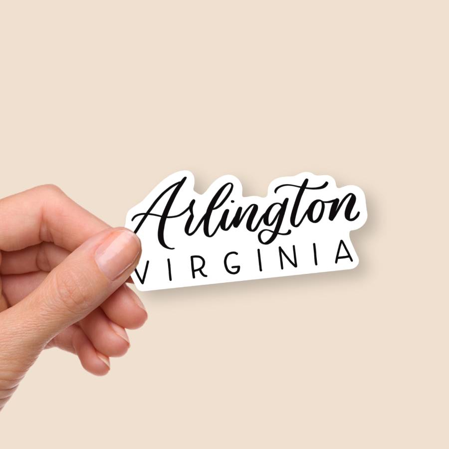 Arlington VA Hand Lettered Stickers | Virginia Sticker